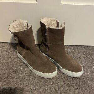 J Slides Brown Suede Ankle Boots